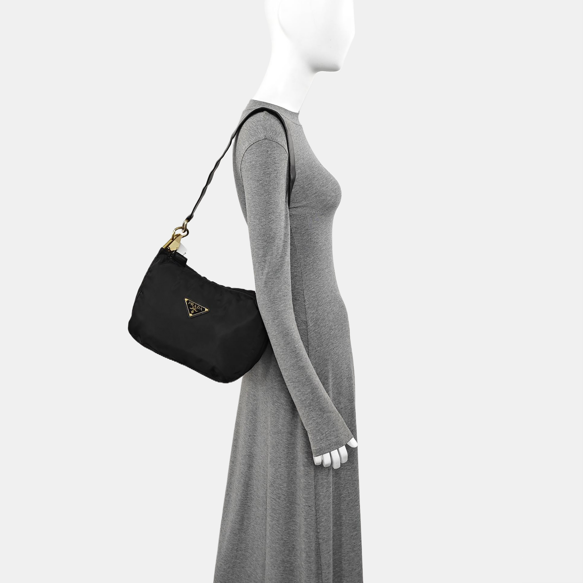 Nylon Shoulder Bag Black