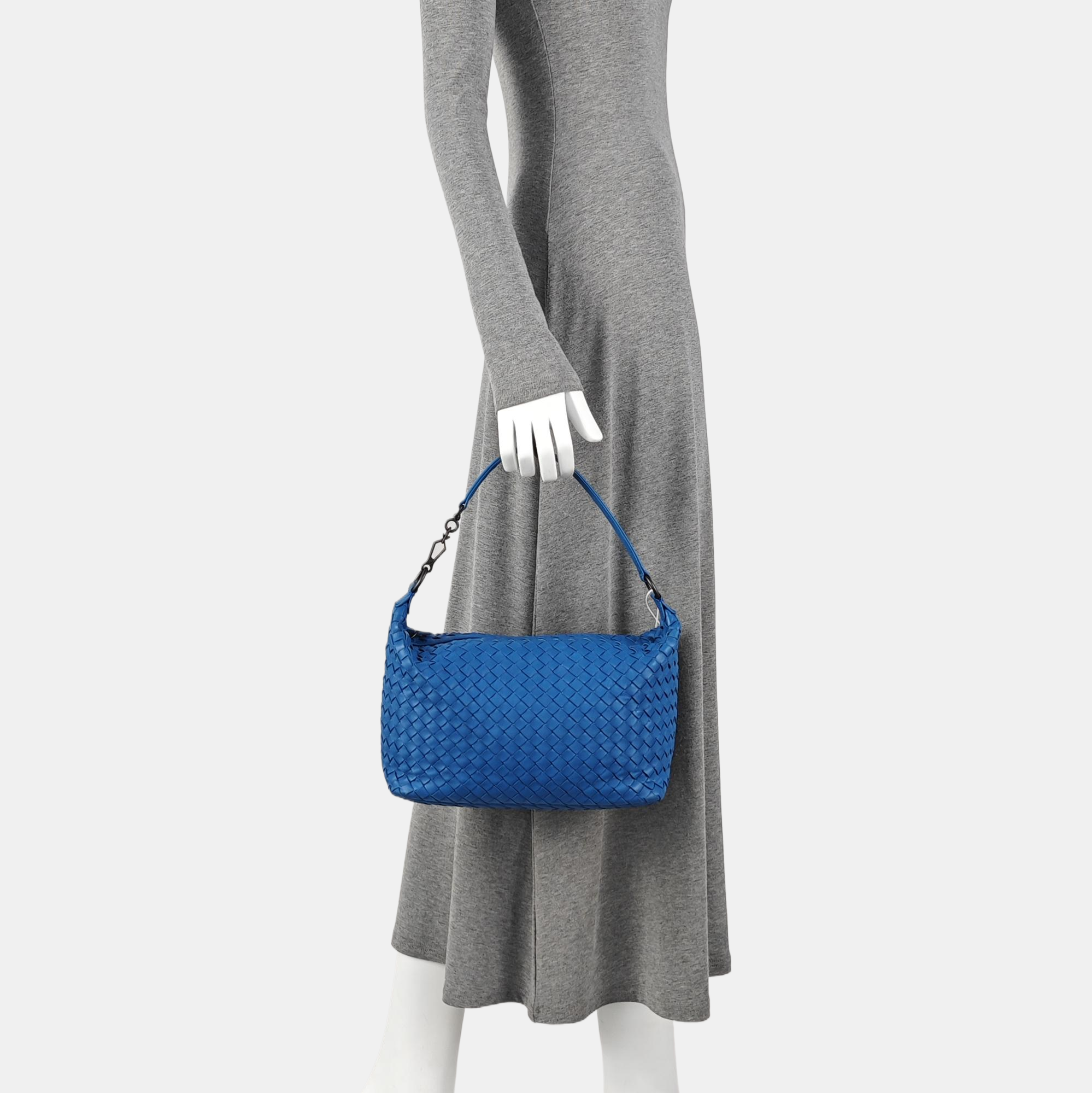 Lambskin Top Handle Bag Blue