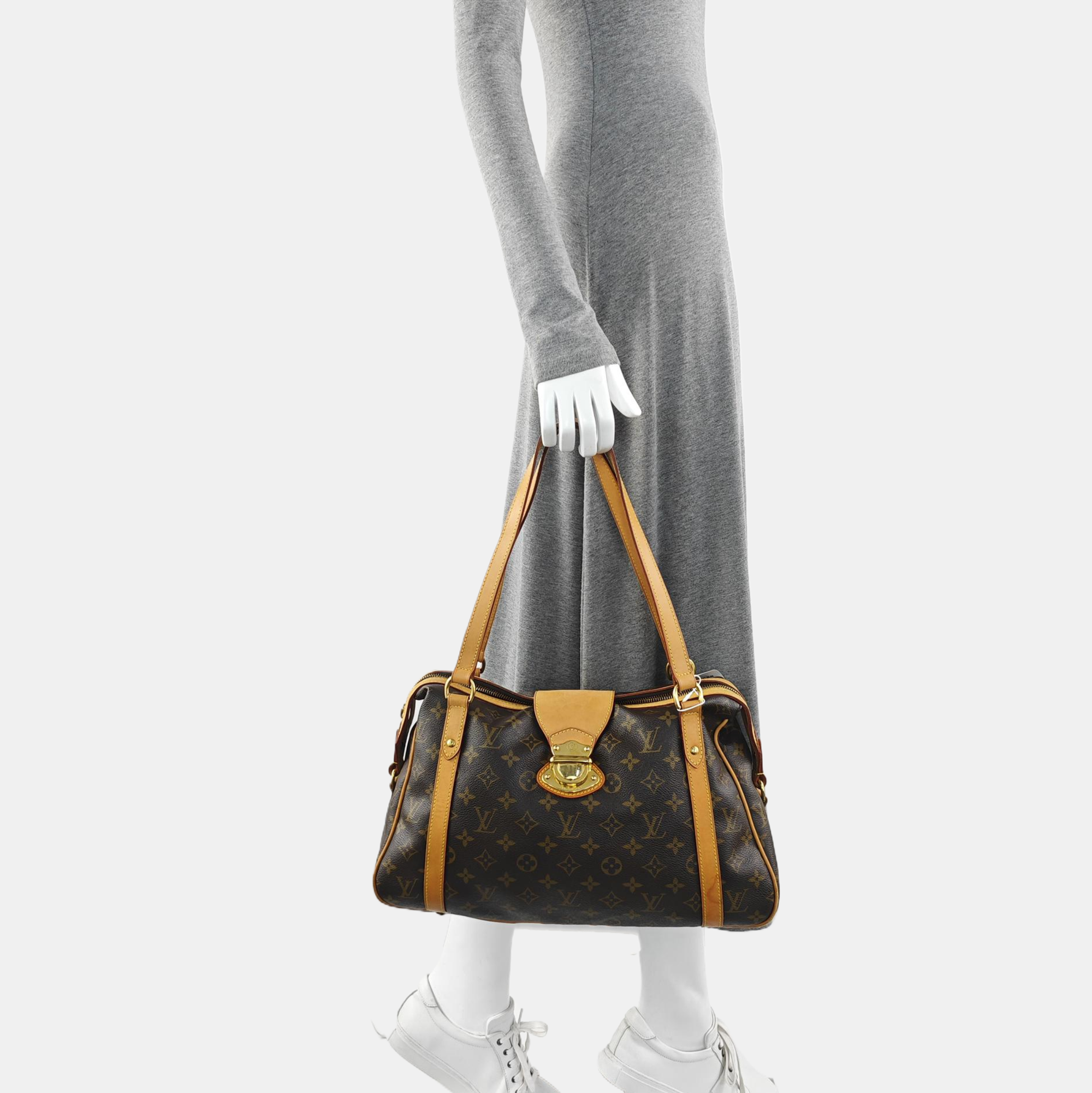 STRESA Monogram Coated Canvas Brown