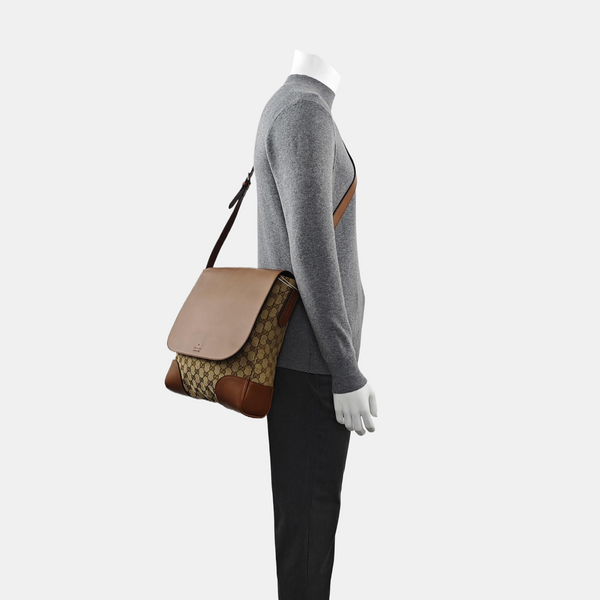 Monogram Canvas Shoulder Bag Brown