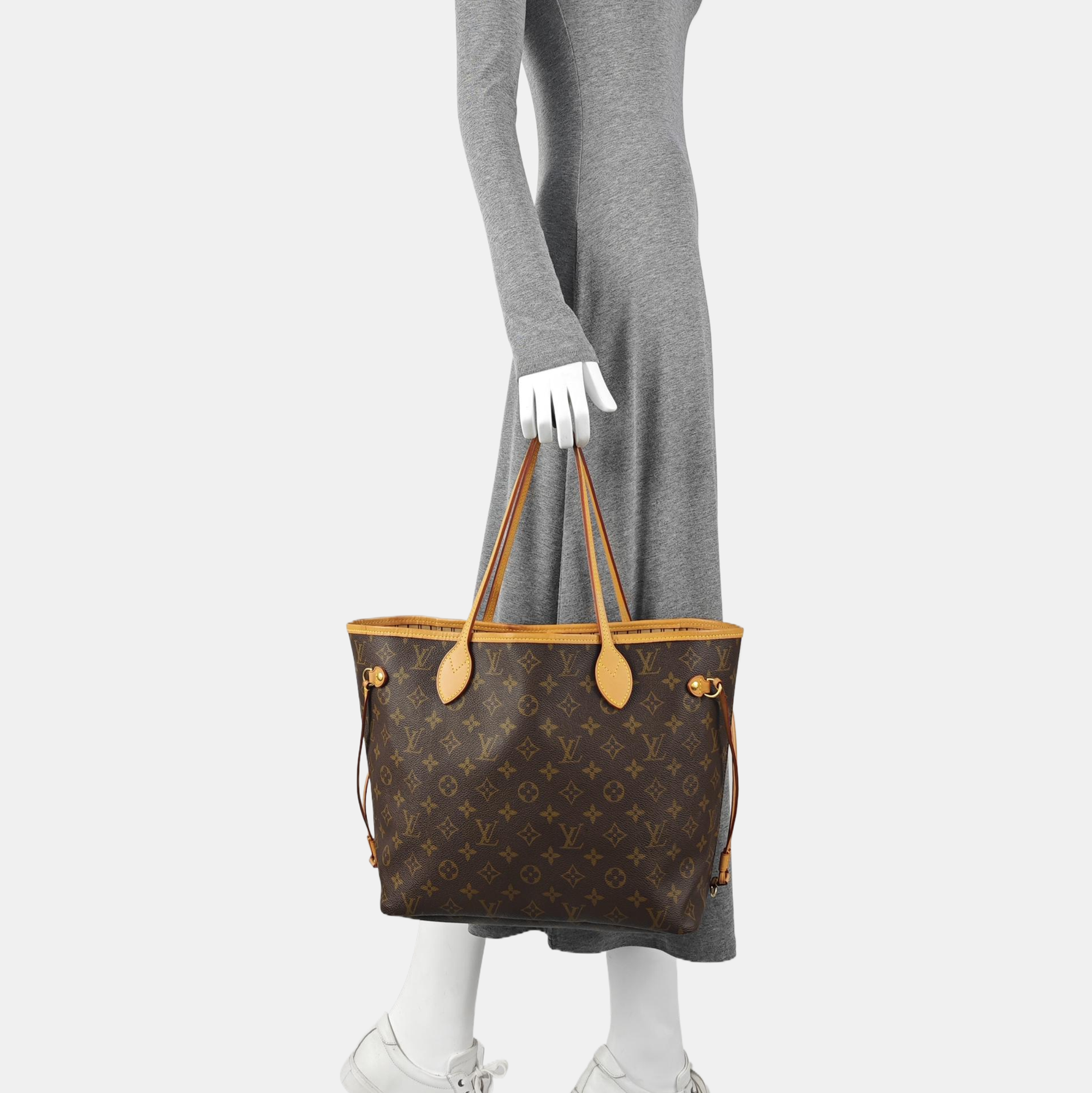 NEVERFULL MM Monogram Coated Canvas Brown