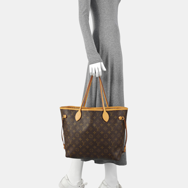 NEVERFULL MM Monogram Coated Canvas Brown