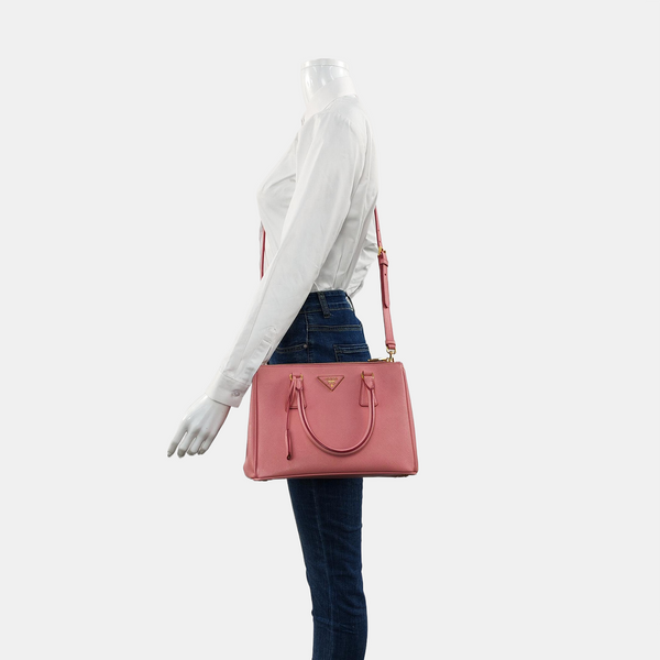 Galleria Small Saffiano Calfskin Pink