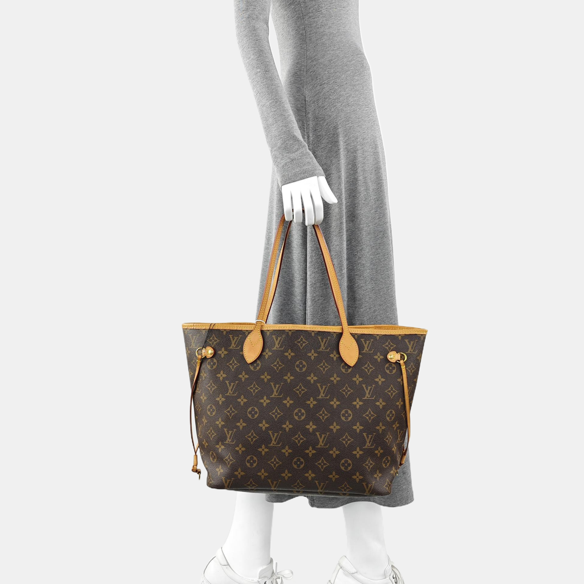 NEVERFULL MM Monogram Coated Canvas Brown