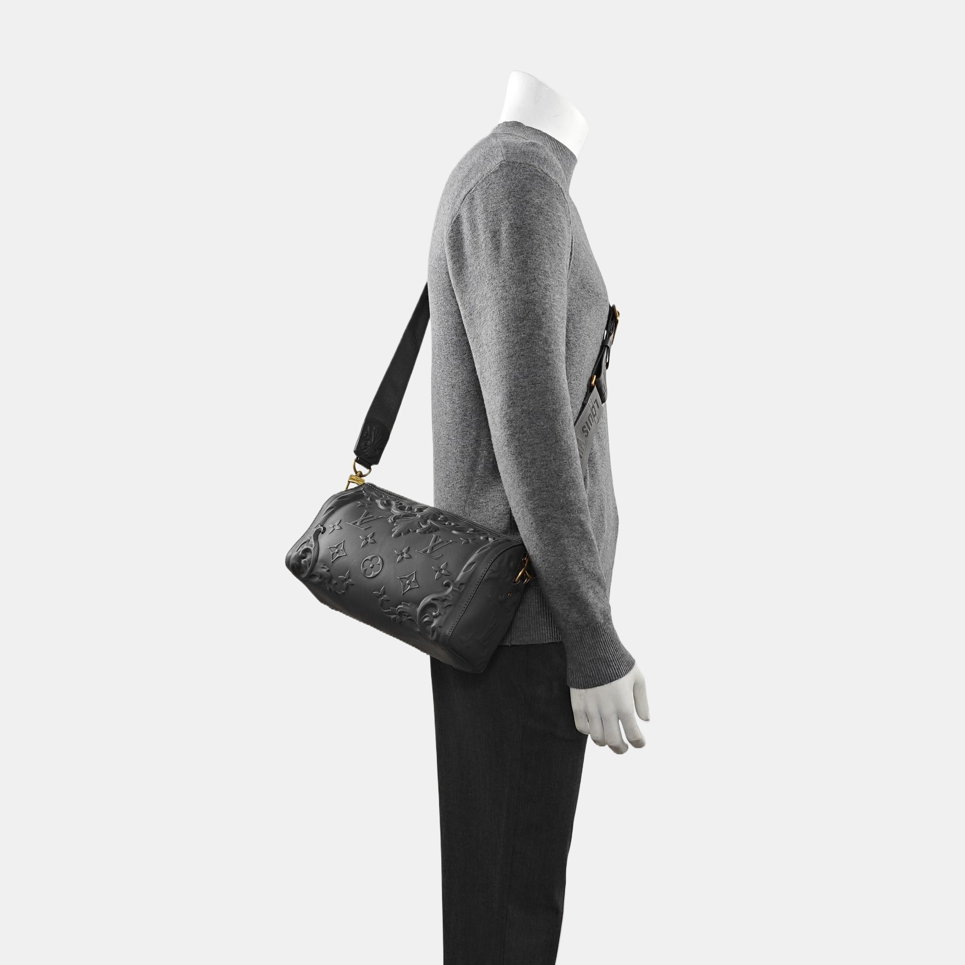 KEEPALL GM Monogram Calfskin Gray