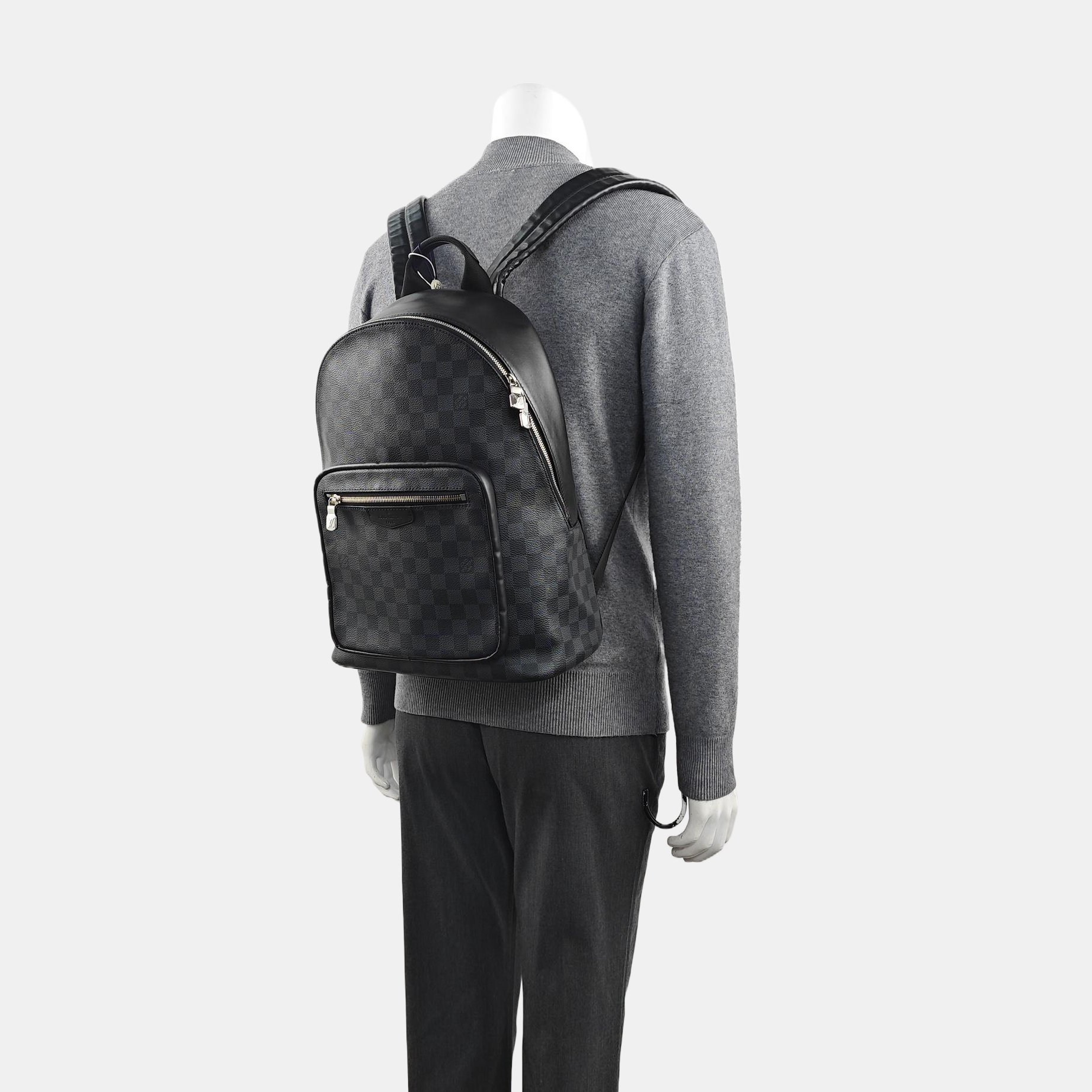 JOSH Damier Graphite Coated Canvas Gray