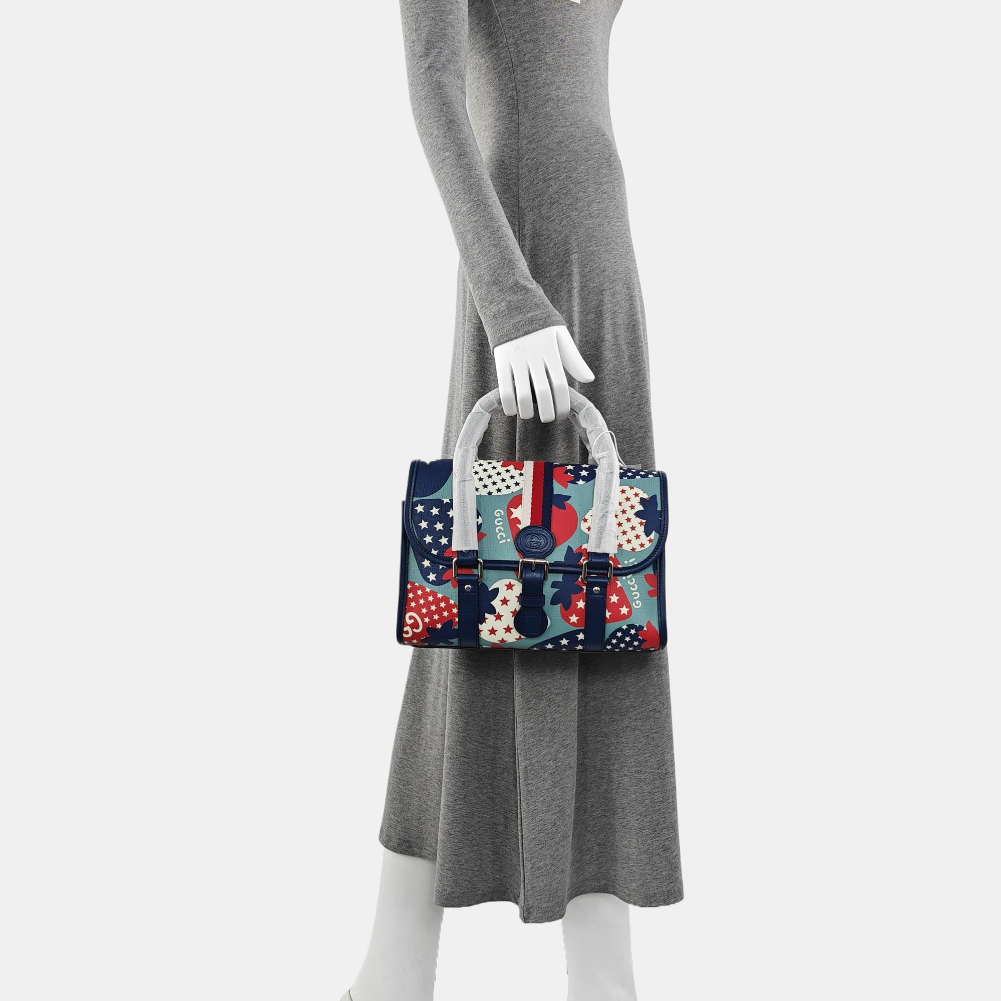 Coated Canvas Top Handle Bag Multicolor