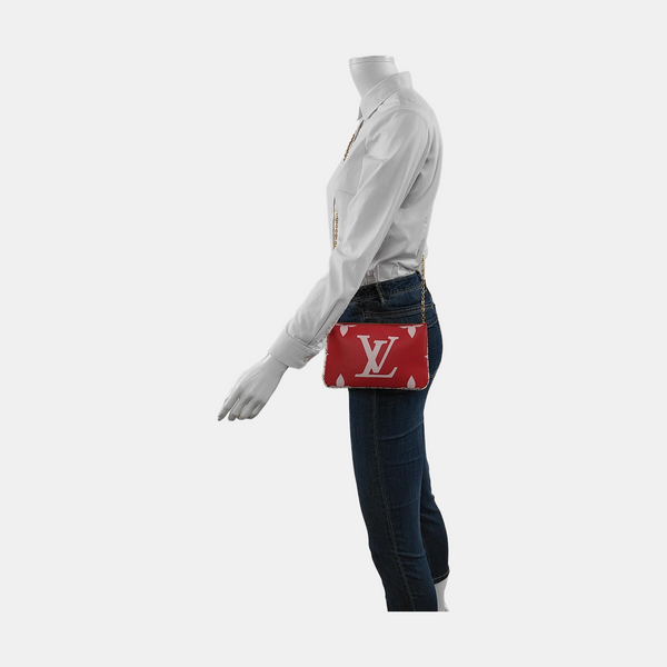 DOUBLE ZIP Monogram Coated Canvas Red