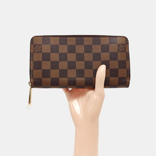 ZIPPY Damier Ebene Coated Canvas Brown Wallet