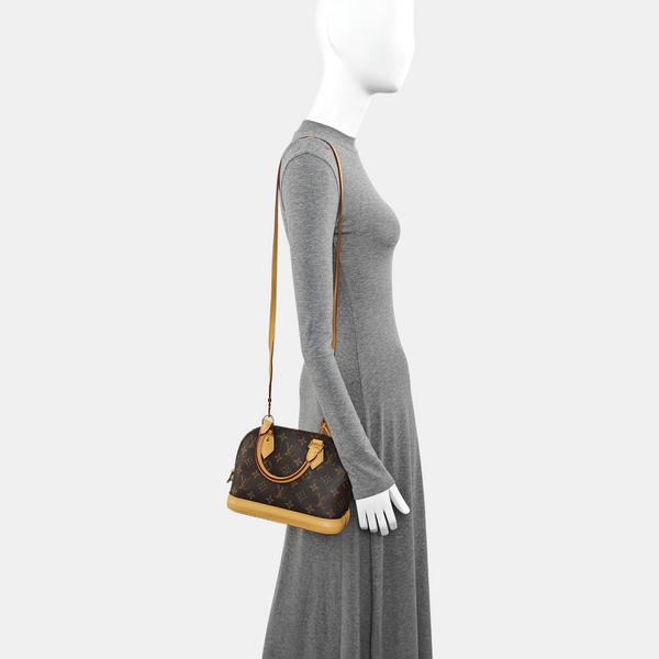 ALMA BB Monogram Coated Canvas Brown