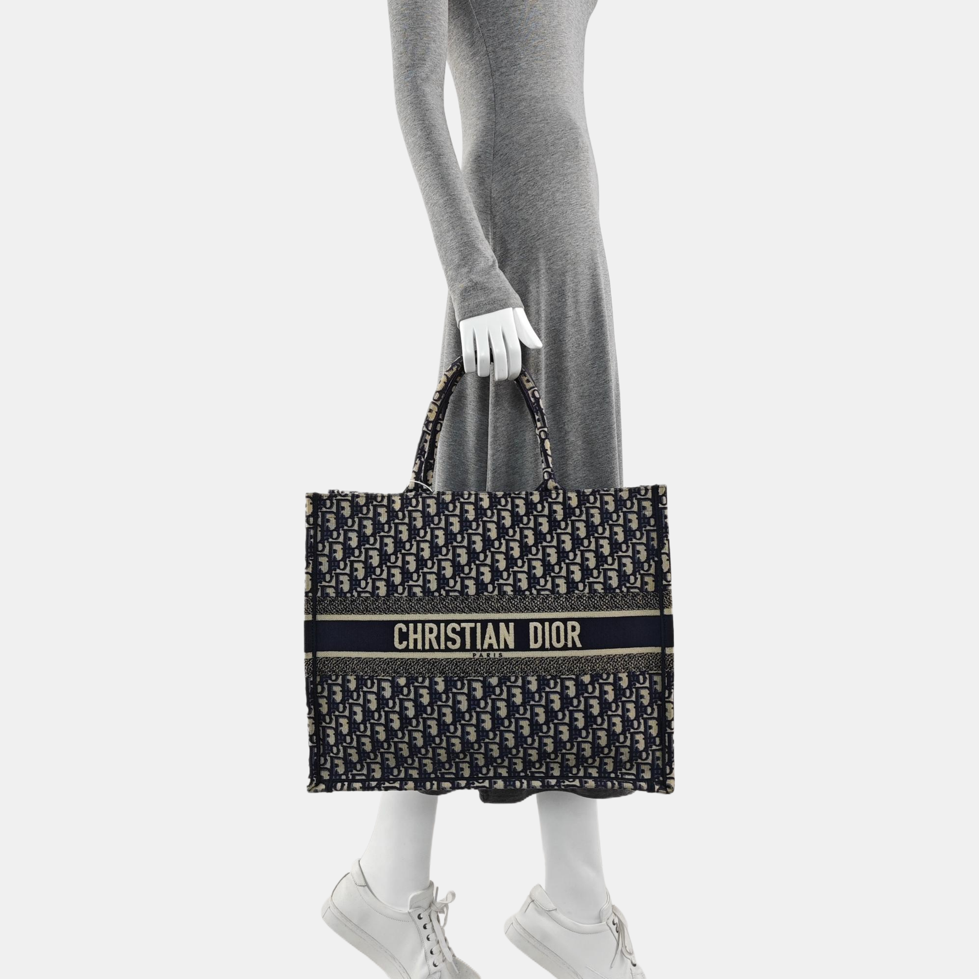 Book Tote Large Oblique Canvas Beige
