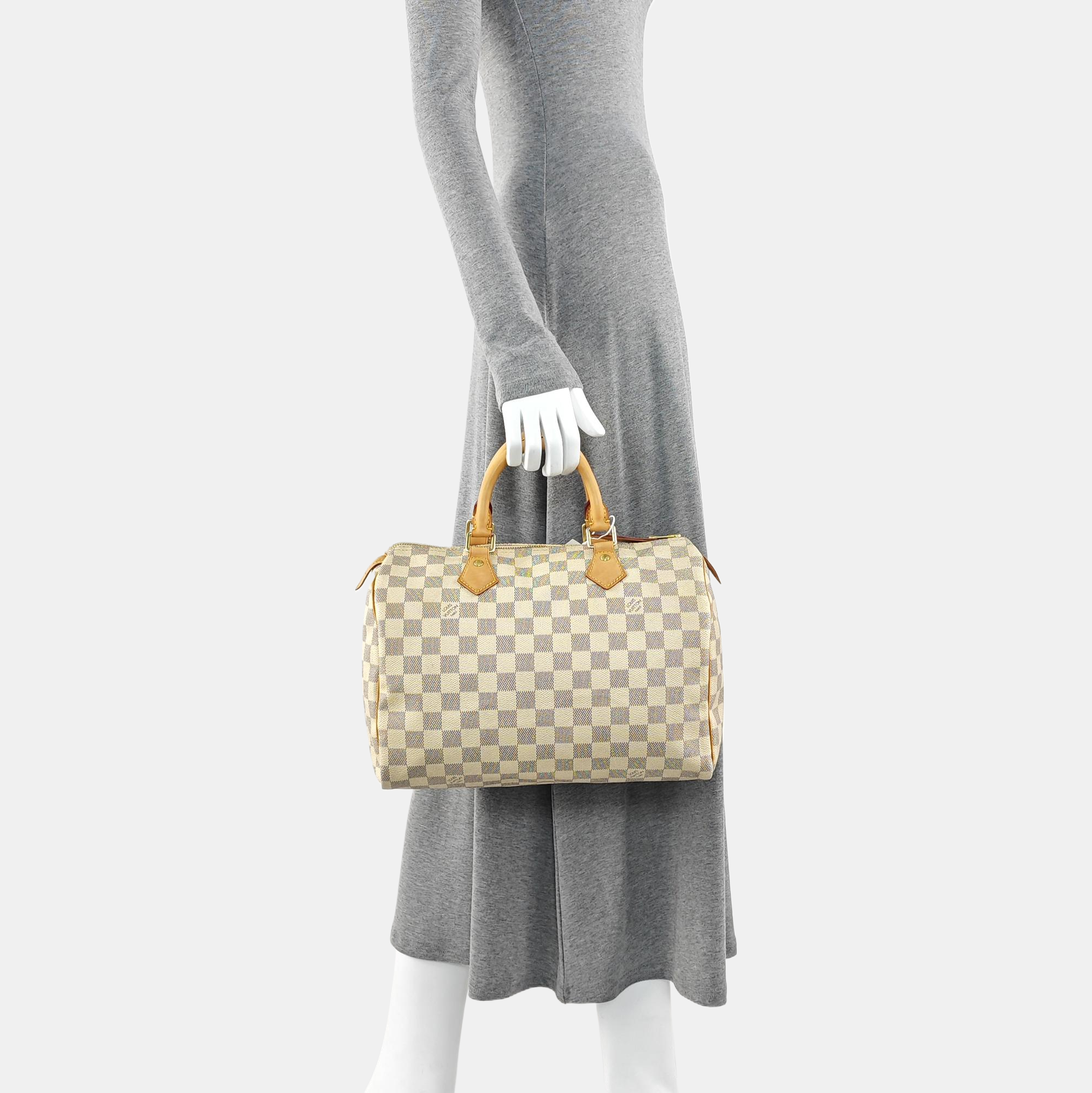 SPEEDY 30 Damier Azur Coated Canvas White