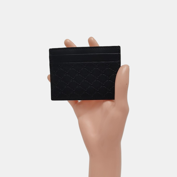 Authenticated pre-owned  Microguccissima Monogram Canvas Black Card Holder - Card Holder at Looply