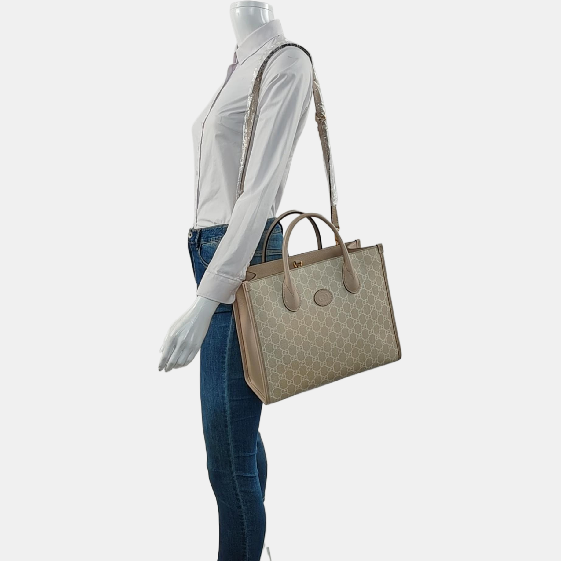 Retro Small Monogram Coated Canvas Beige