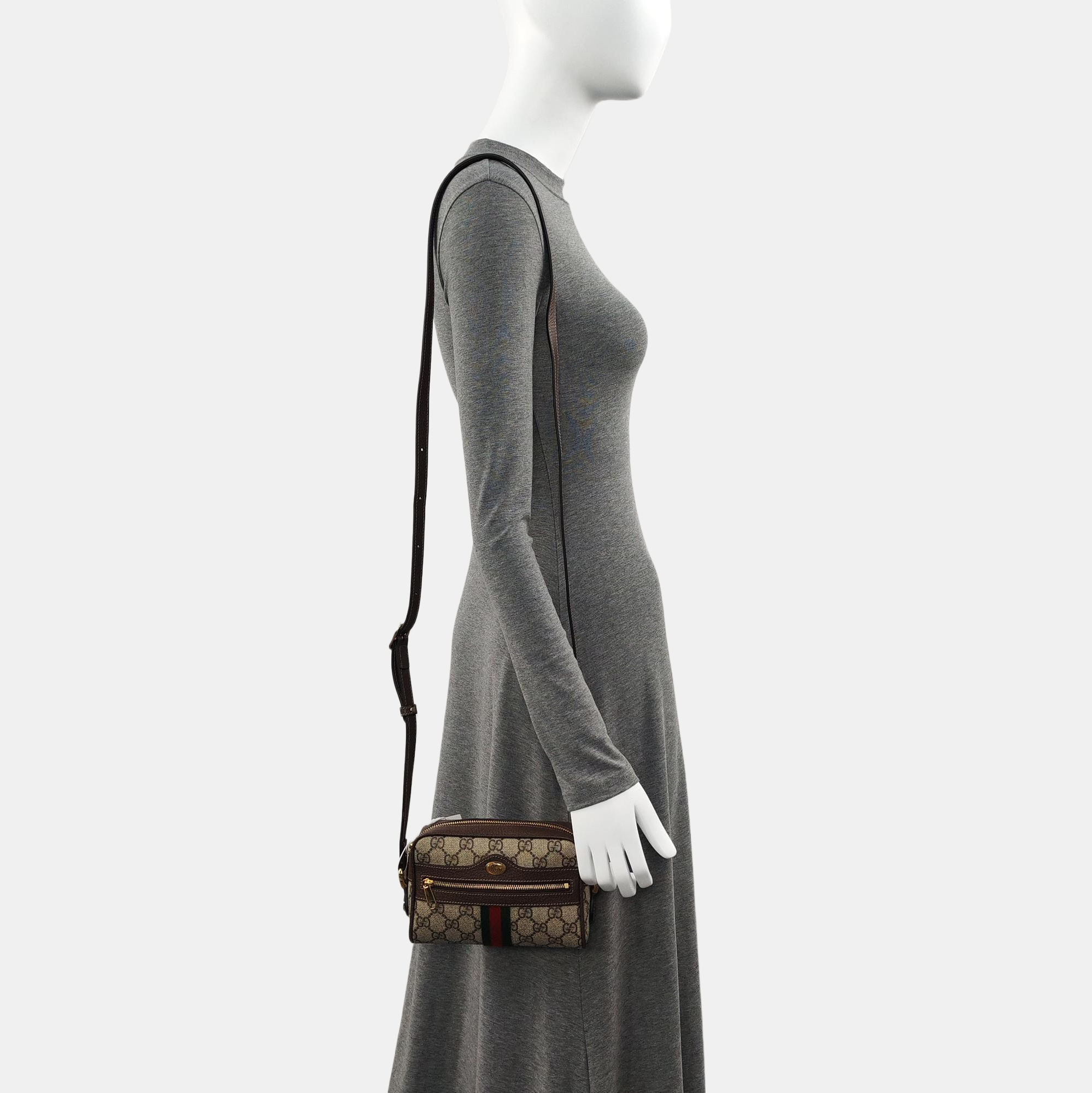 Authenticated pre-owned  Ophidia Mini Monogram Coated Canvas Beige - Shoulder Bag at Looply