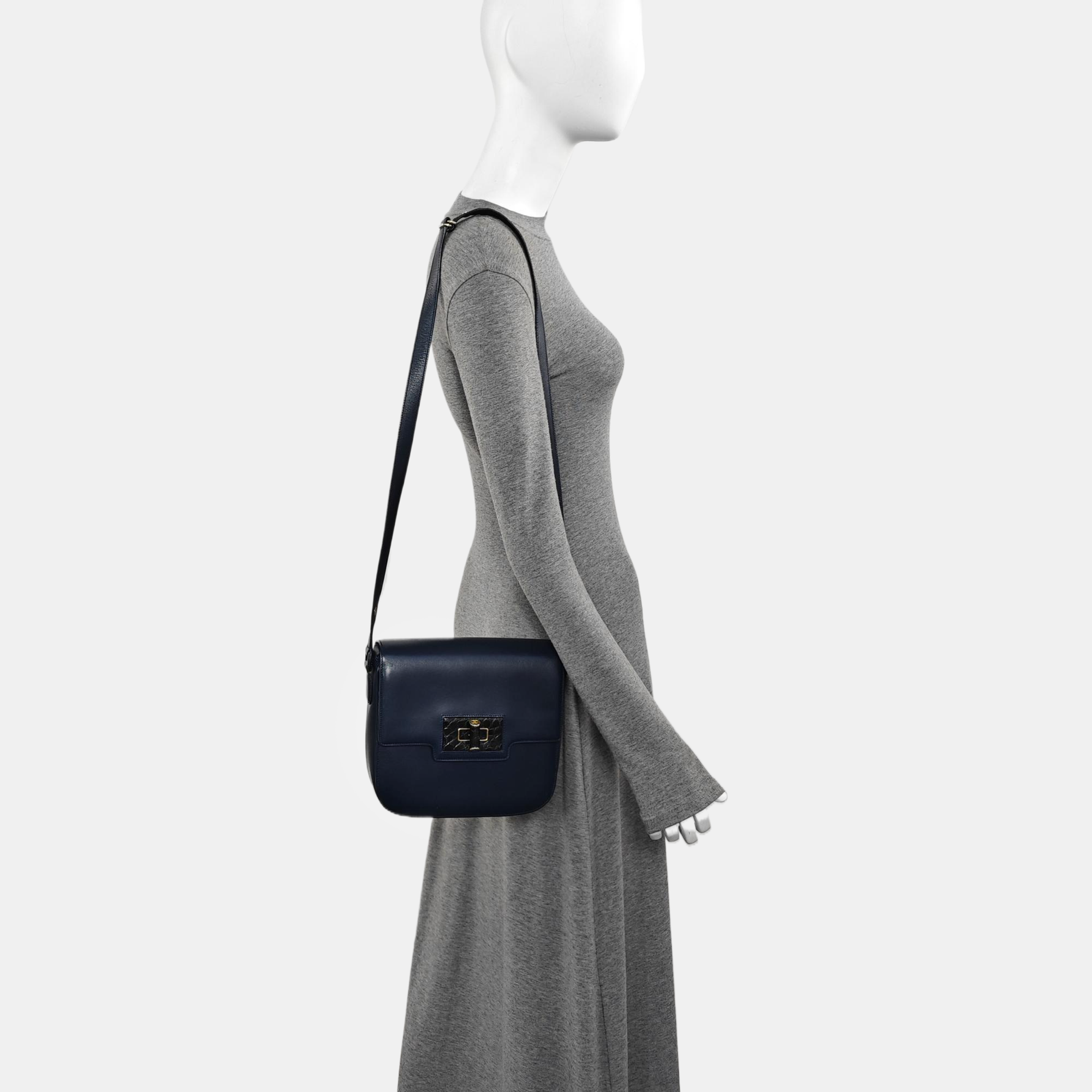Calfskin Crossbody Bag Blue