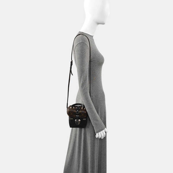 Monogram Calfskin Shoulder Bag Black