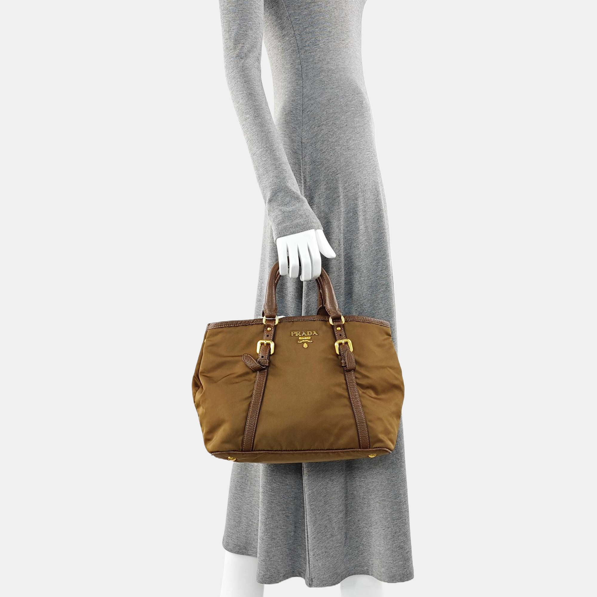 Nylon Tote Bag Brown