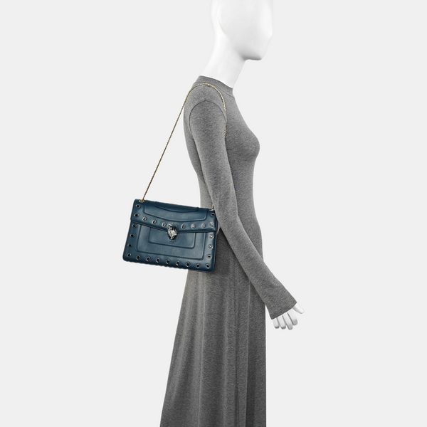 SERPENTI FOREVER Medium Calfskin Blue