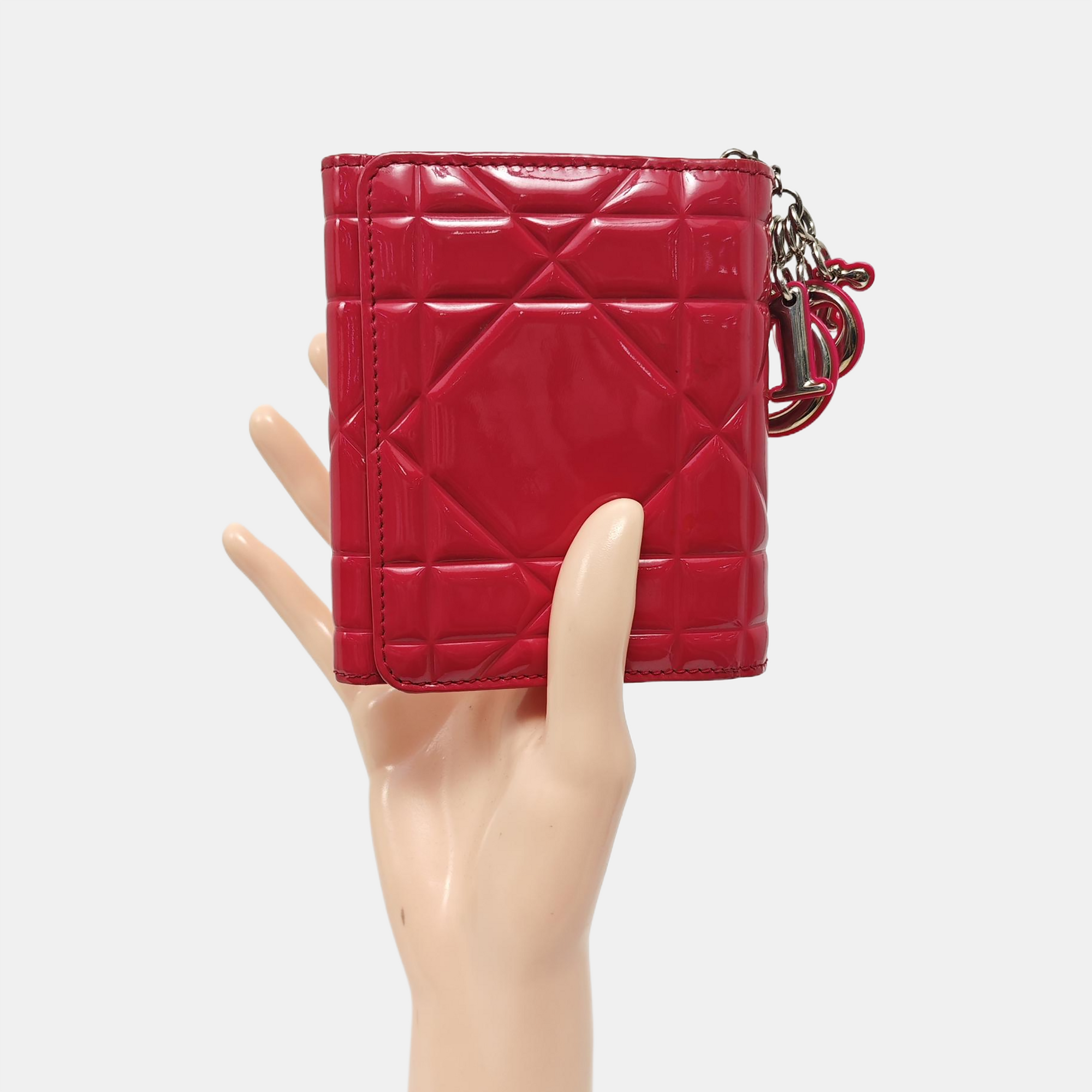 Cannage Calfskin Wallet Red