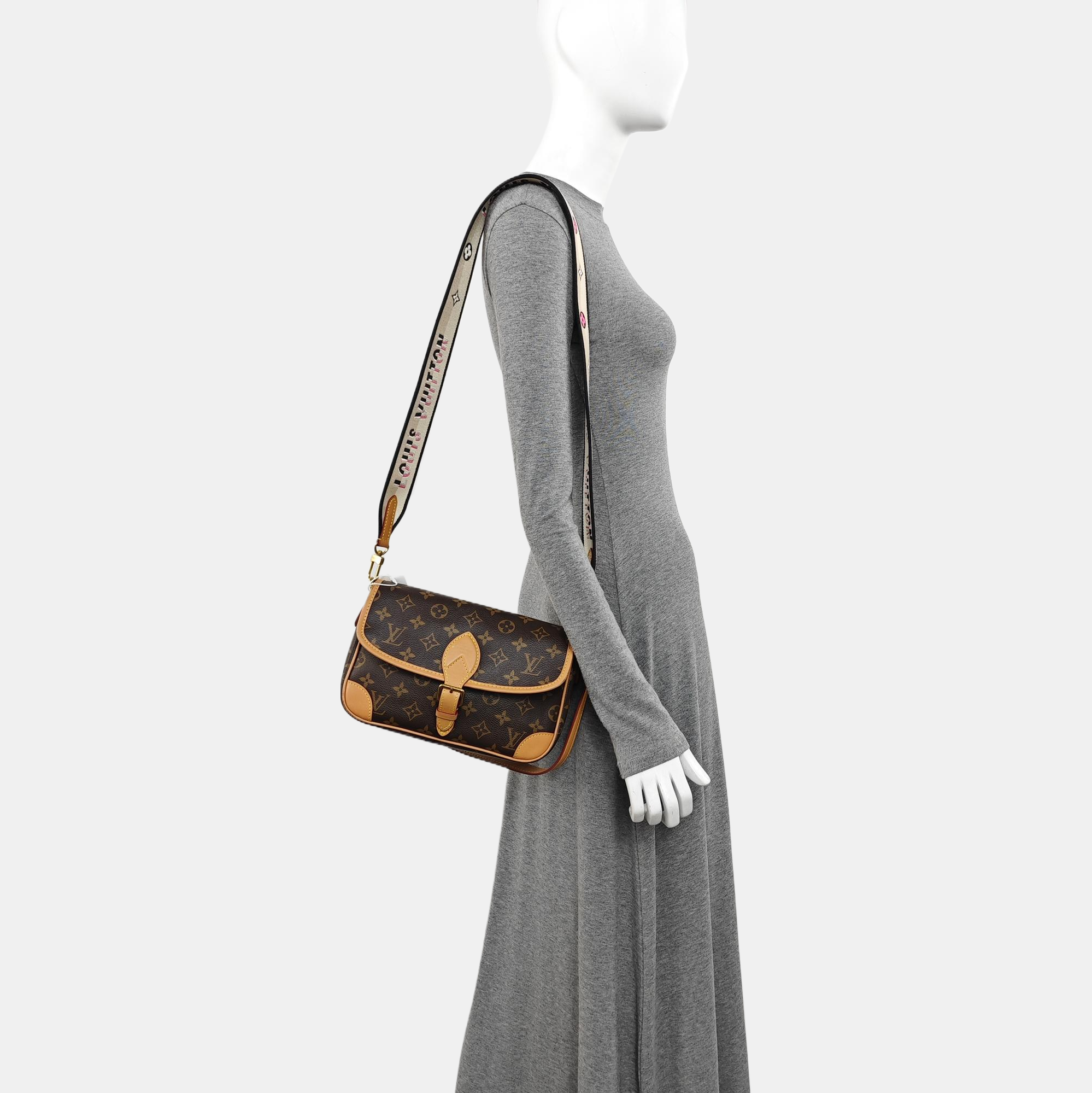 DIANE Monogram Coated Canvas Brown