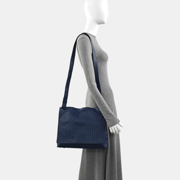 Calfskin Shoulder Bag Blue