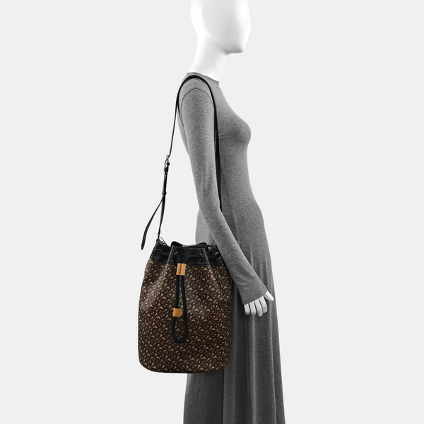 Coated Canvas Tote Bag Brown