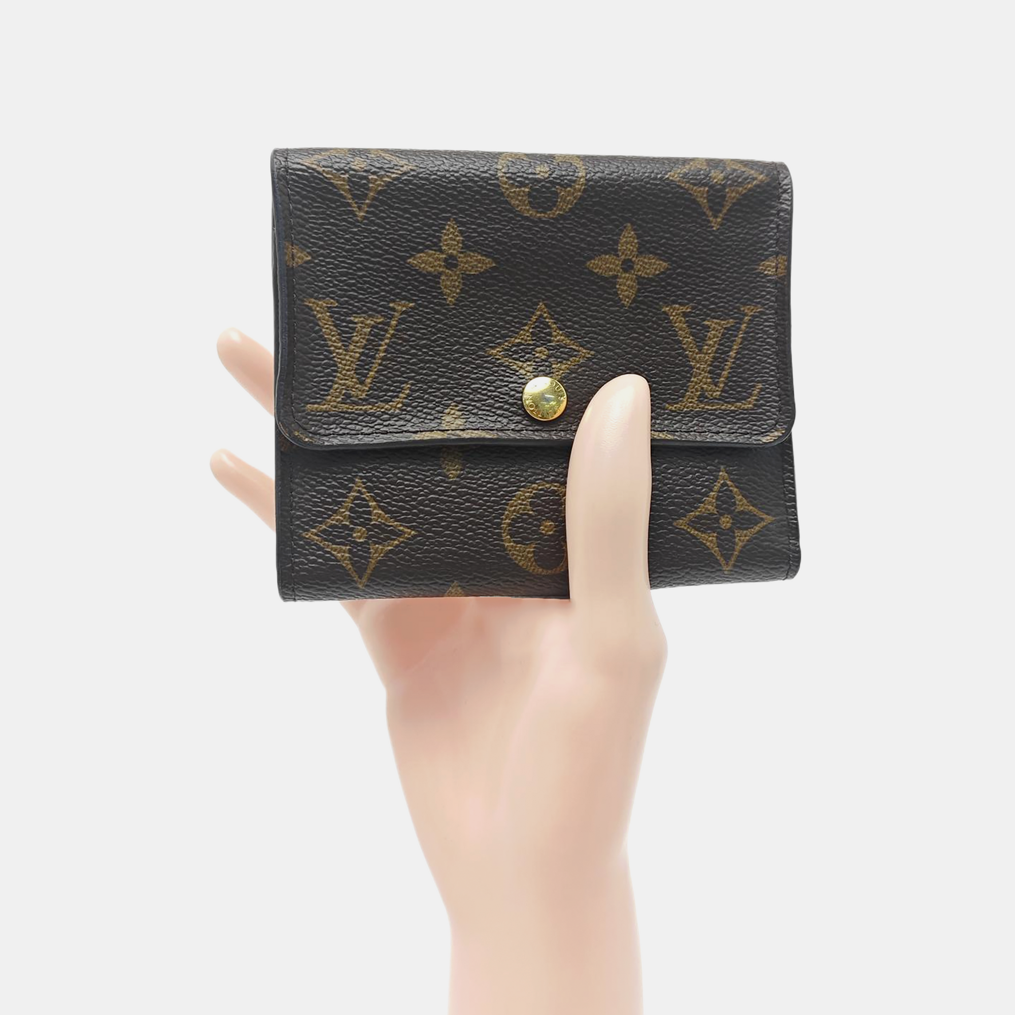 ANAIS Monogram Coated Canvas Brown Wallet