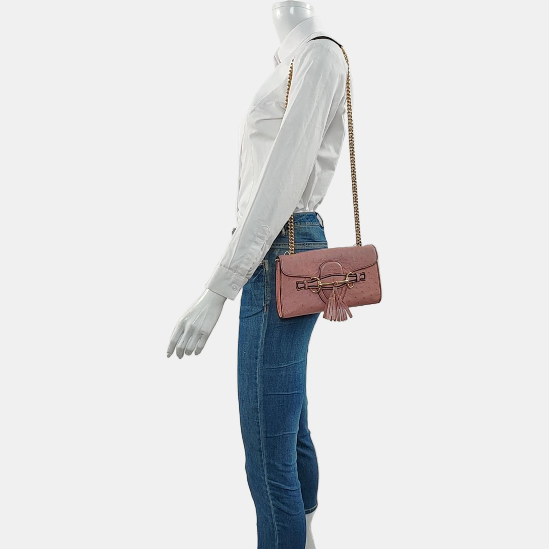Emily Chain Ostrich Pink