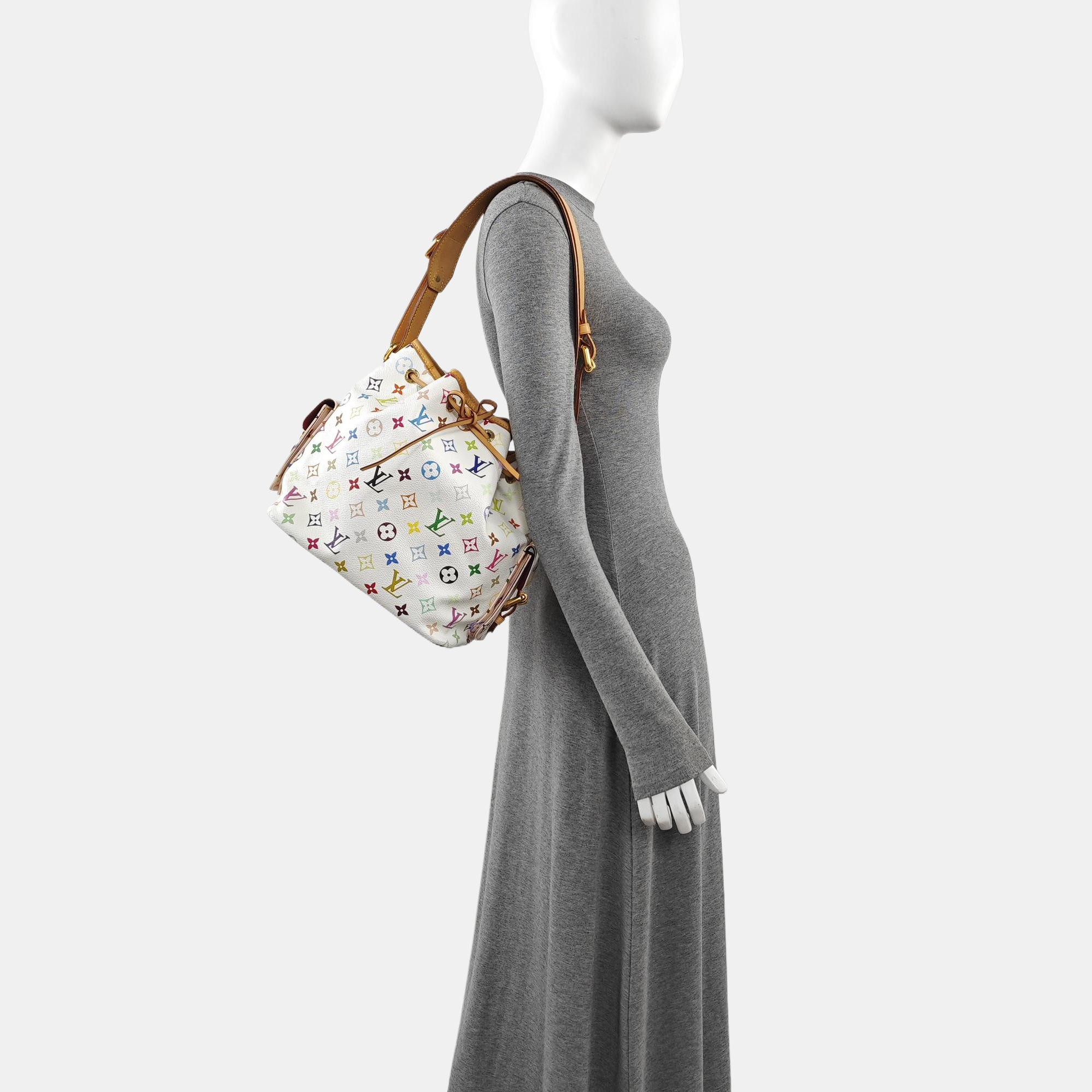 LV × TM NÉONOÉ MM Monogram Coated Canvas White
