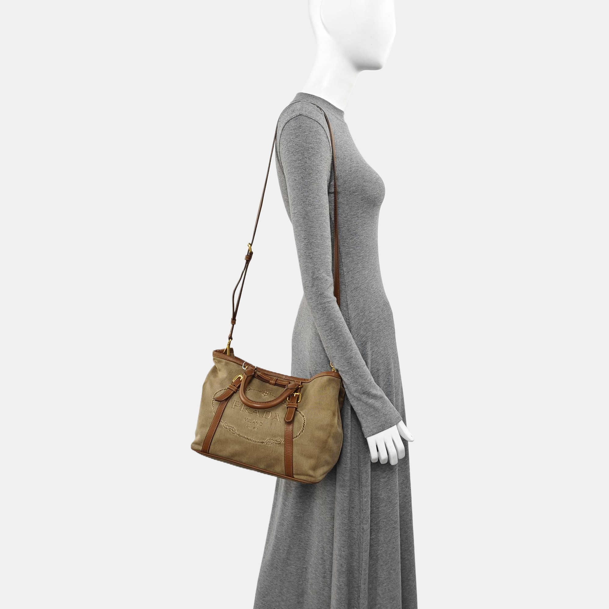 Fabric Tote Bag Brown