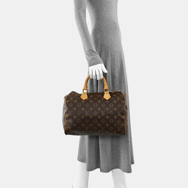 SPEEDY 30 Monogram Coated Canvas Brown