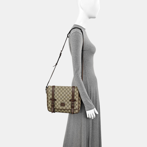 Monogram Coated Canvas Shoulder Bag Brown
