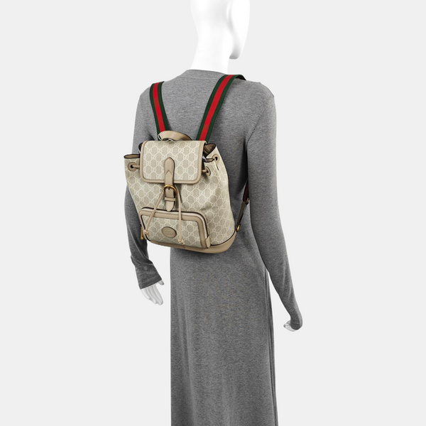 Monogram Coated Canvas Backpack Beige