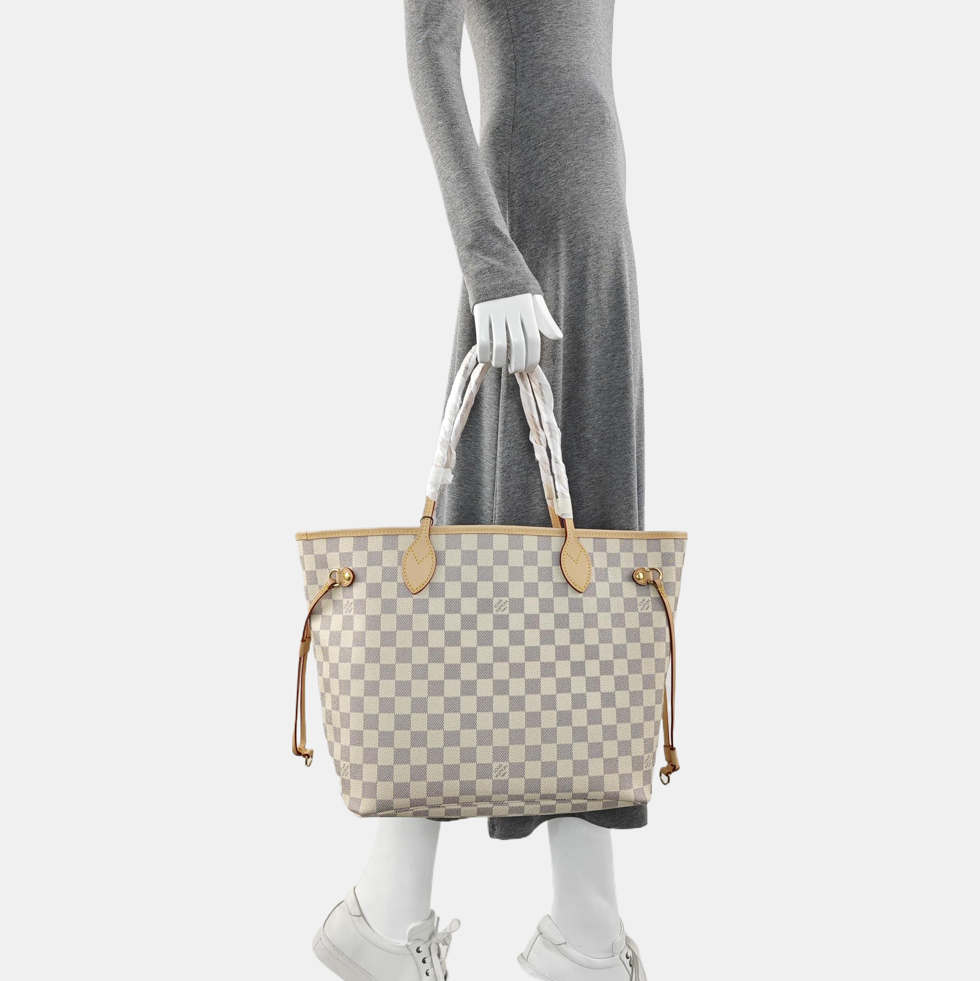NEVERFULL MM Damier Azur Coated Canvas White