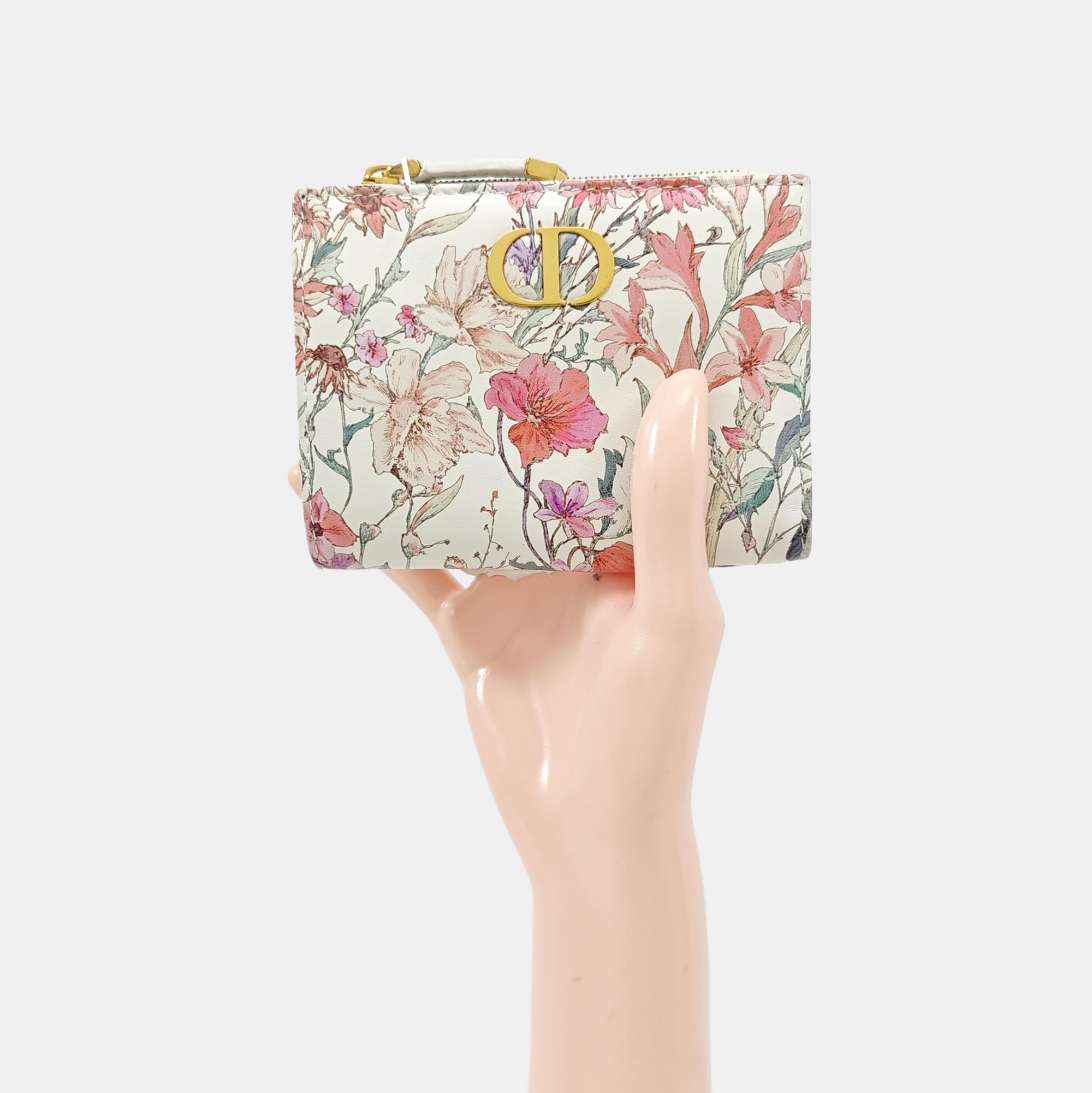 Lady Dior Super Mini Calfskin White Wallet