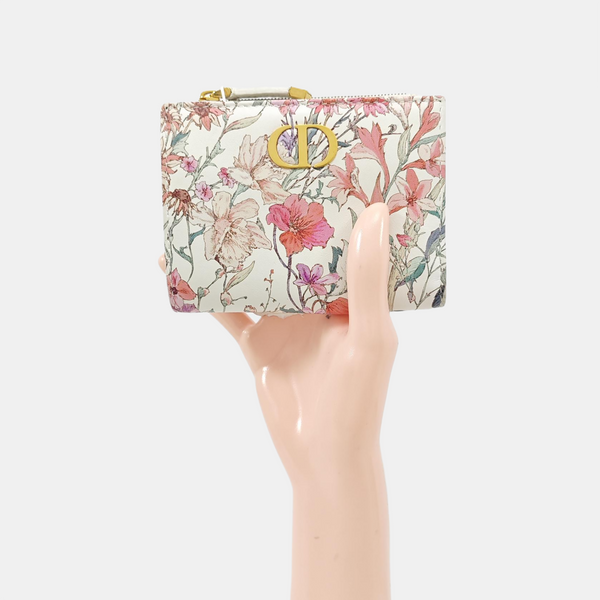 Lady Dior Super Mini Calfskin White Wallet