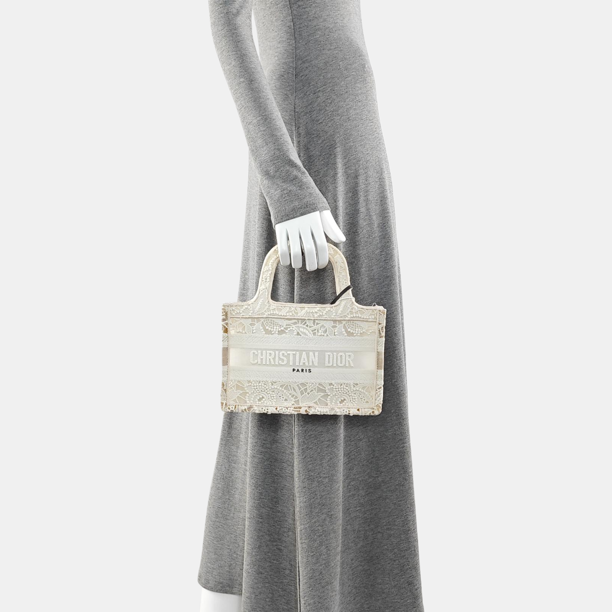 Bolso de mano mini de lona blanco