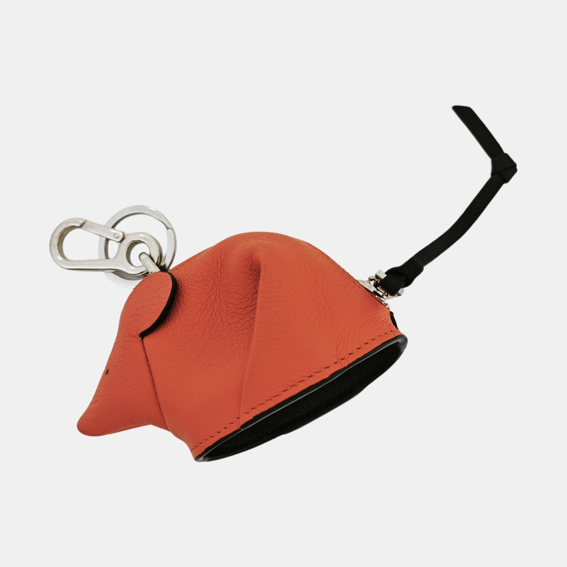 Leather Bag Charm Orange