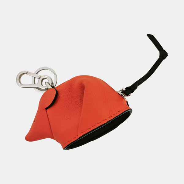 Leather Bag Charm Orange