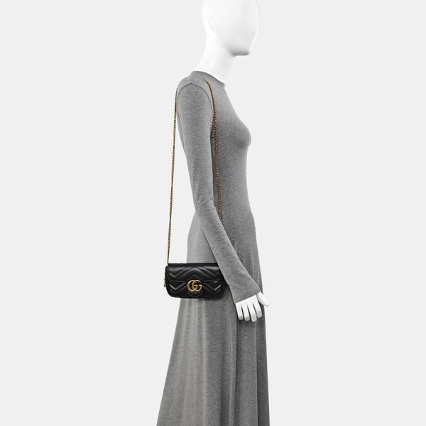 GG Marmont Mini Quilted Calfskin Black