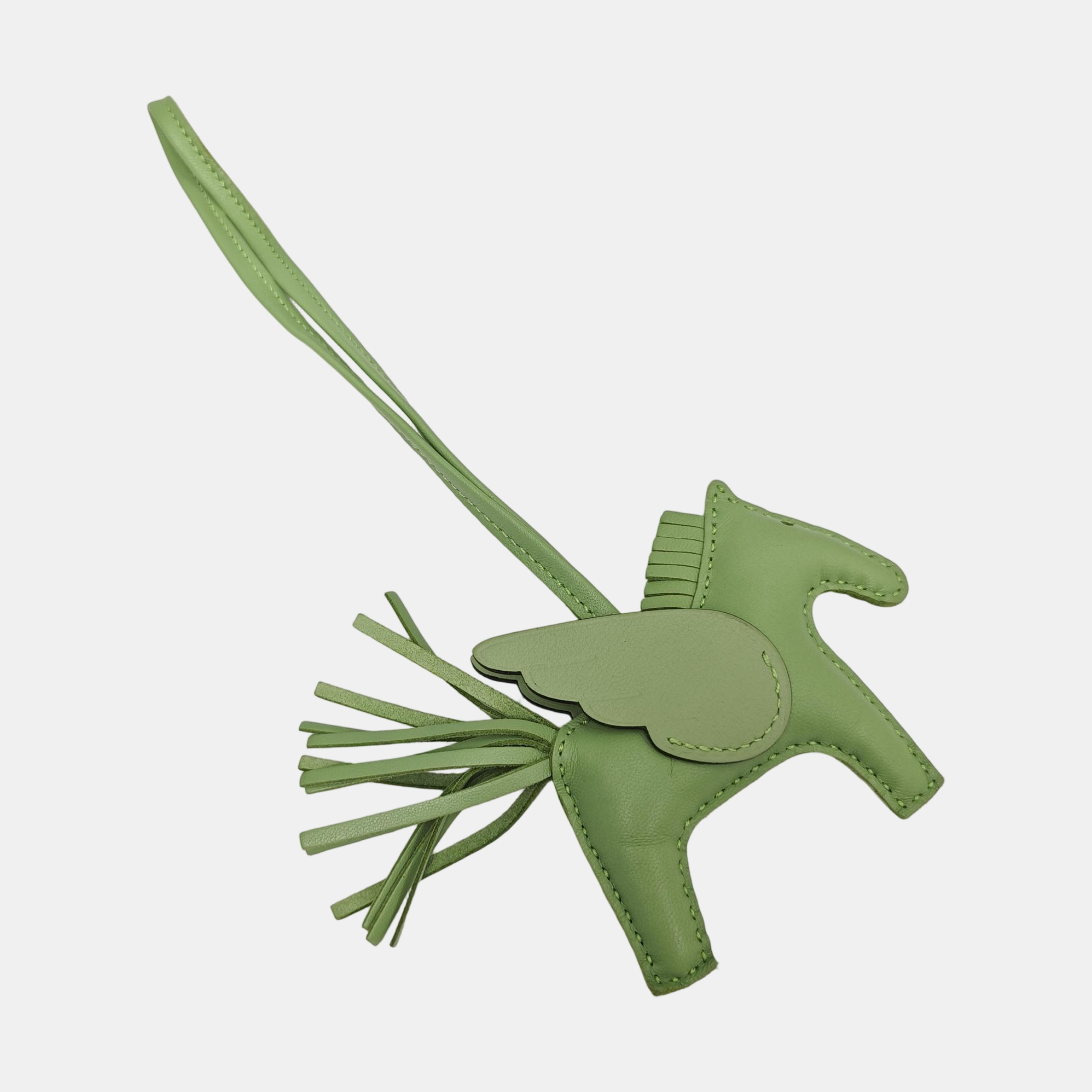 Leather Bag Charm Green