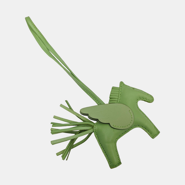 Leather Bag Charm Green
