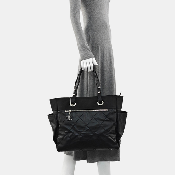 PARIS BIARRITZ Large Quilted Coated Canvas Black