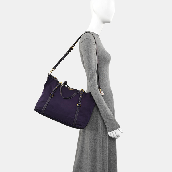 Nylon Tote Bag Purple