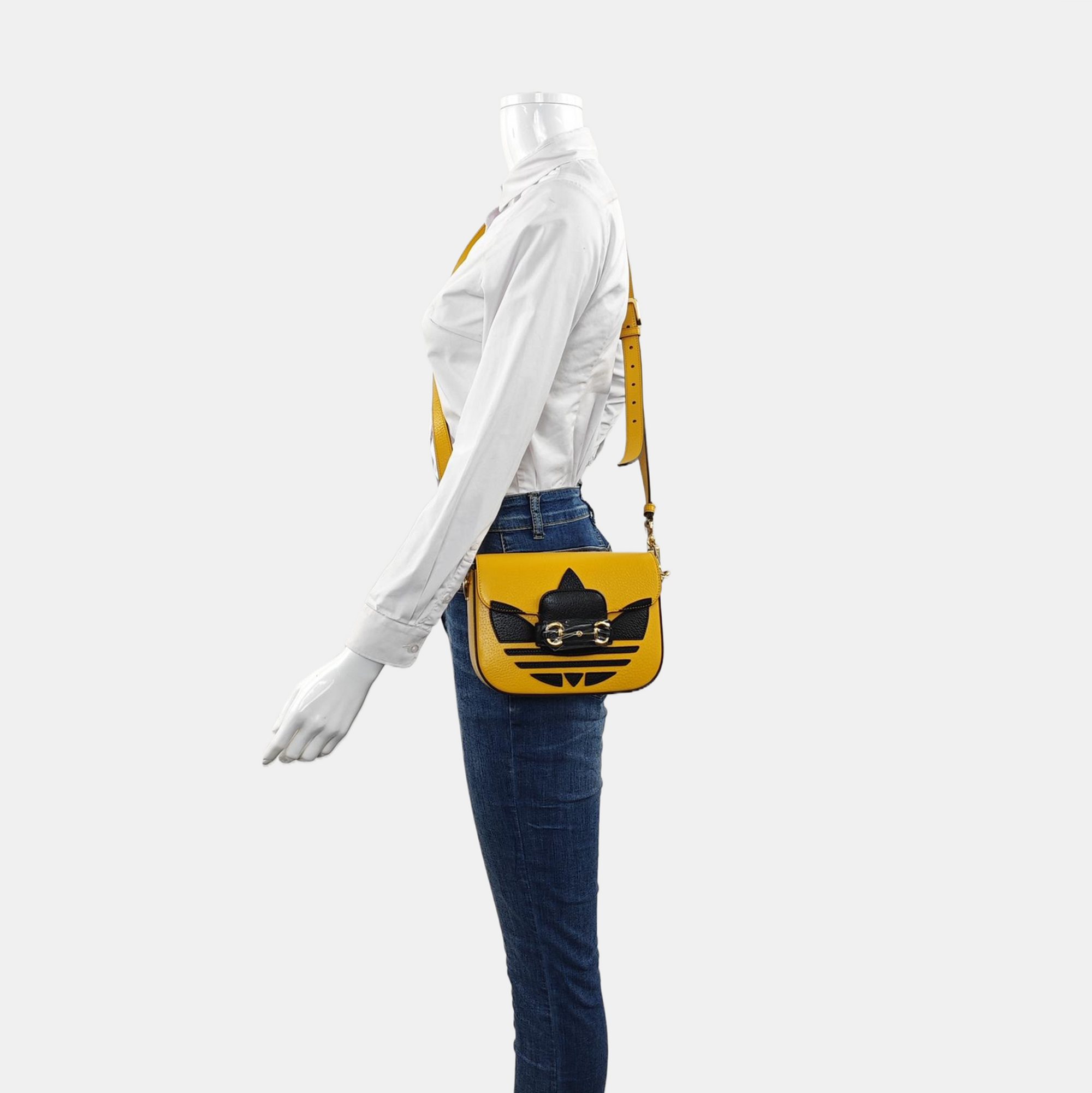 Authenticated pre-owned  Horsebit 1955 Mini Calfskin Yellow - Shoulder Bag at Looply