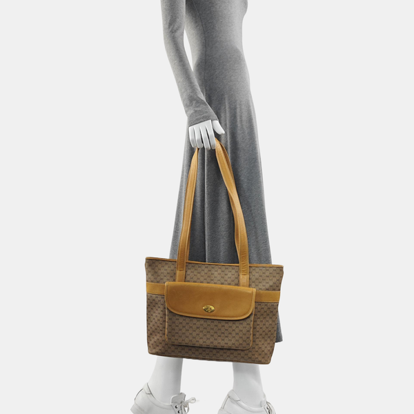 Monogram Coated Canvas Tote Bag Beige