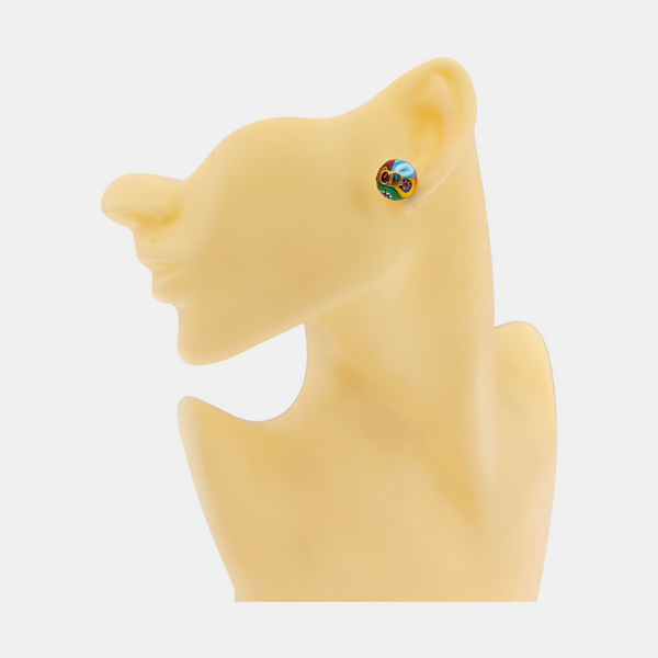 Dior Tribales Metal Multicolor Stud Earrings