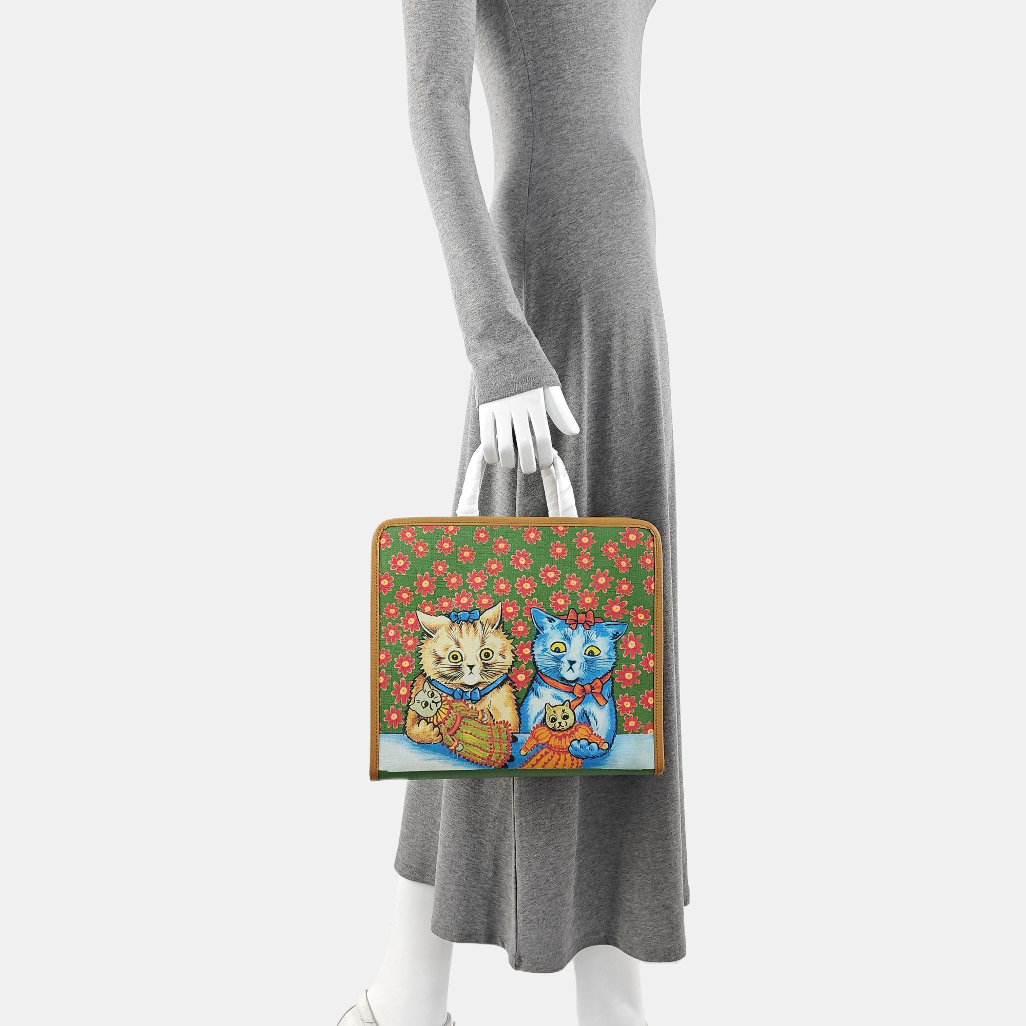 Coated Canvas Top Handle Bag Multicolor