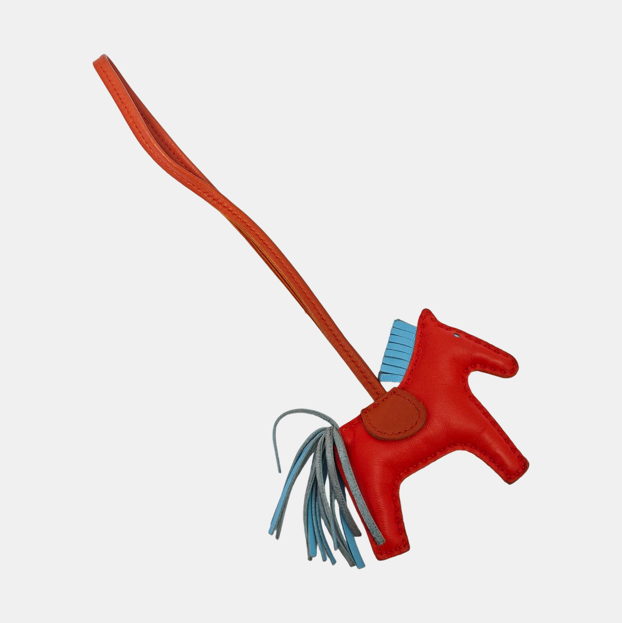 Leather Bag Charm Orange